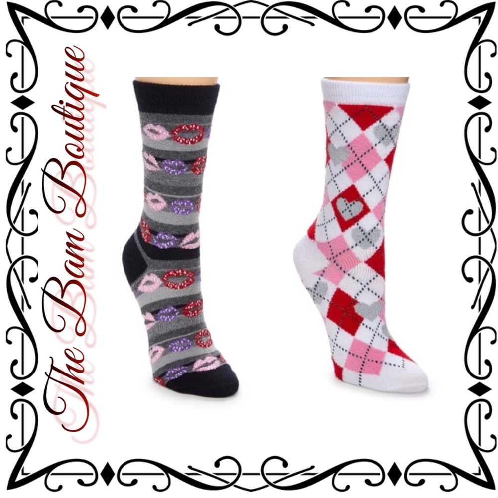 Hearts & Kiss Lips Socks Set
